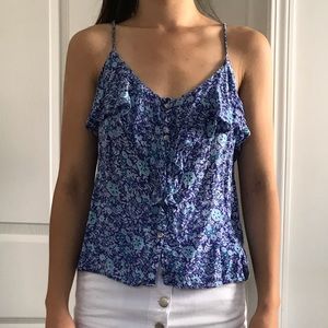 Blue floral tank